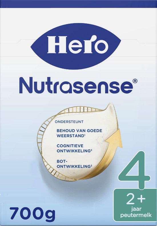 Hero Nutrasense Classic 4 (2+ Jaar) - Peutermelk - Flesvoeding - met Melkvet - Palmolievrij - 3 x 700 gram van Hero — afbeelding 2