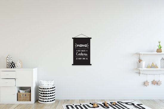 Porte-affiche avec affiche - Affiche scolaire - Proverbes - Maman - Maman tu nous as déjà - Citations - 40x60 cm - Lattes noires