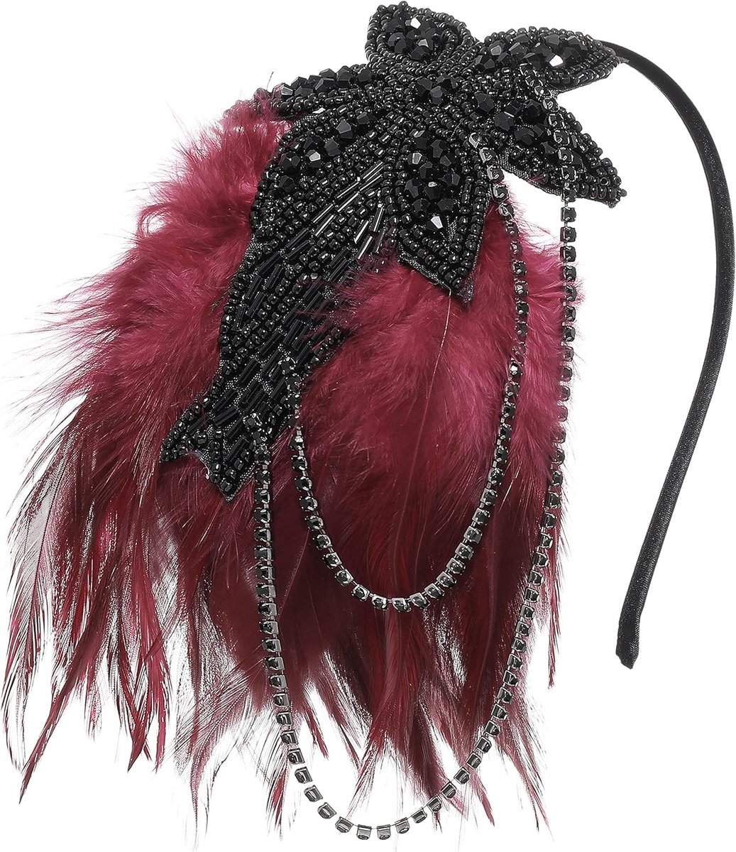 Dames 1920's Great Gatsby Kostuum Hoofdband Met Veer