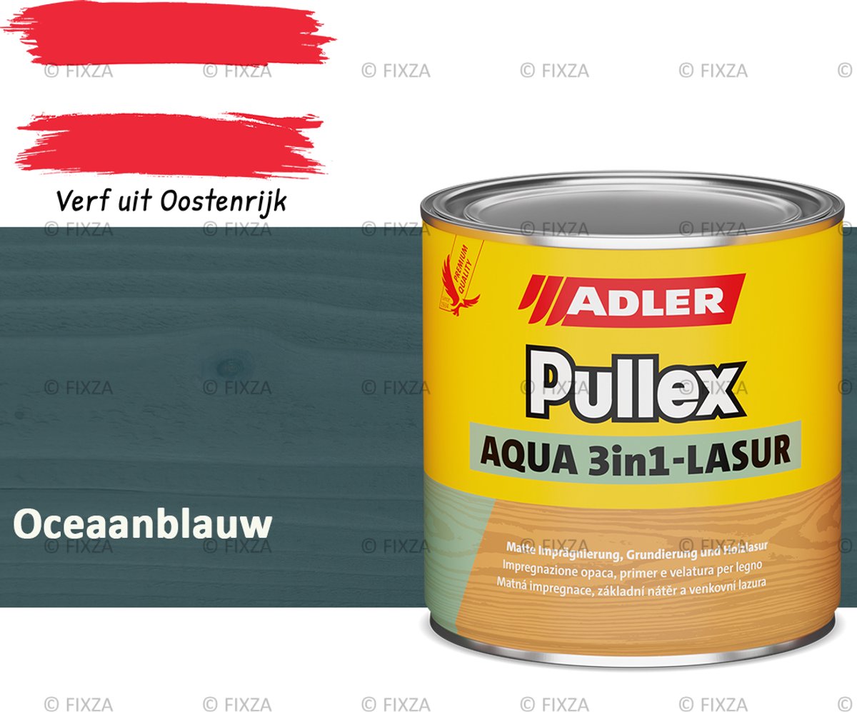 ADLER Pullex Aqua 3in1 Houtbeits Buiten – Transparante Beits – Oceaanblauw – 2.5 liter – Impregneer, Grond- & Eindlaag in 1