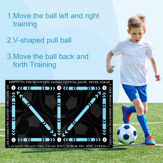 Antislip Voetstep Trainingsmat voor Verbetering van Dribbelen en Balcontrole - 60 x 90 cm van Merkloos — afbeelding 5