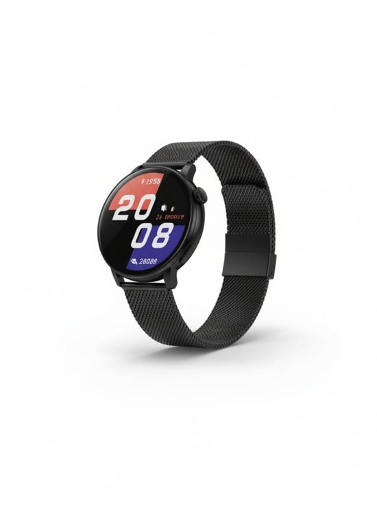 Smartwatch Rankos AK37 - sporthorloge zwart staal bandje - Fitness - Stappenteller - Hartslag - Slaapmonitor - Bluetooth bellen-Bel/message herinnering - Camera Bediening-IP67 Waterbestendig - Met APP-Weer informatie -Stopwatch - Muziek