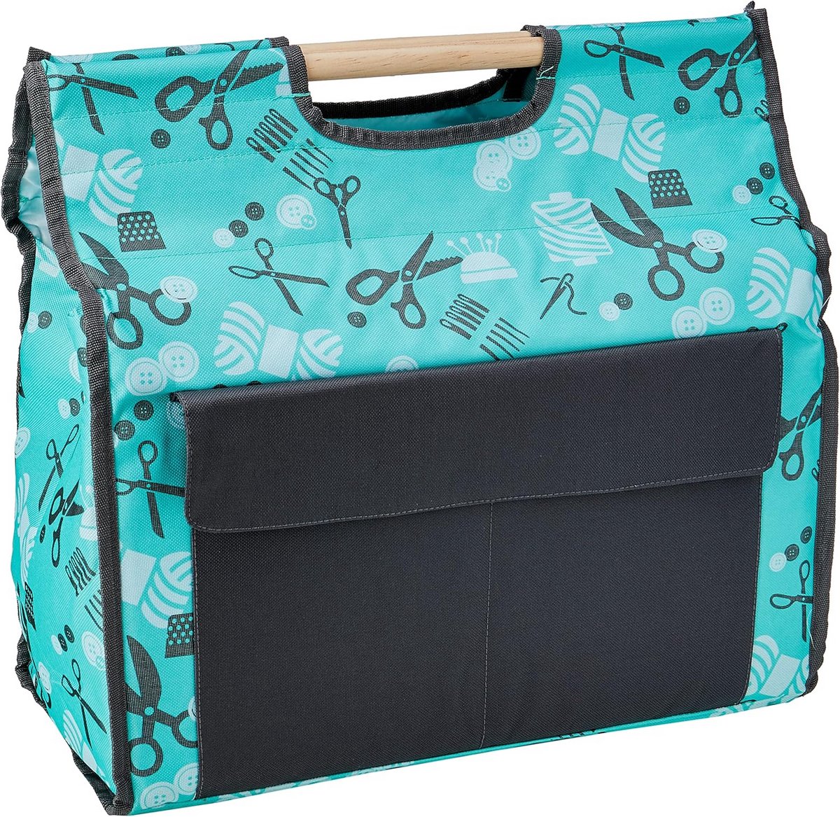 Naaimachinetas met Gevoerde Zijkanten en Opbergzakken - Turquoise/Grijs