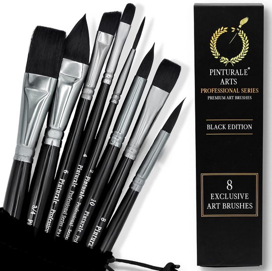 Set De 3 Pinceaux à Eau – Fin, Moyen, Gros – Pour Aquarelle, Peinture, Contrôle Du Débit D’eau – Longueur 155mm