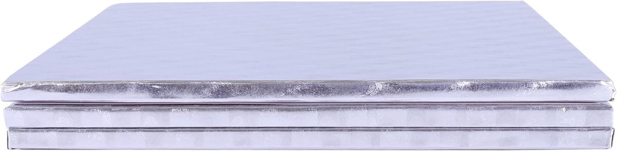 Vierkant Taartbord 25 cm - Set van 3 - Zilver