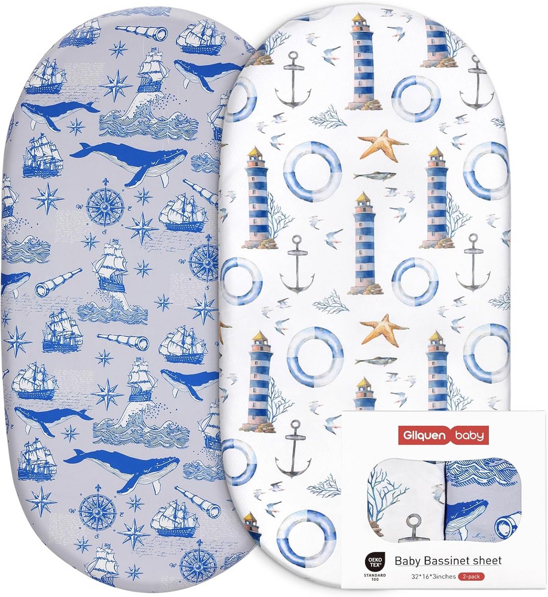 2-delige set Babymatrashoes en Hoeslaken - Oeko-tex 100, 81 x 41 x 8 cm, Geschikt voor Wieg en Kinderwagen