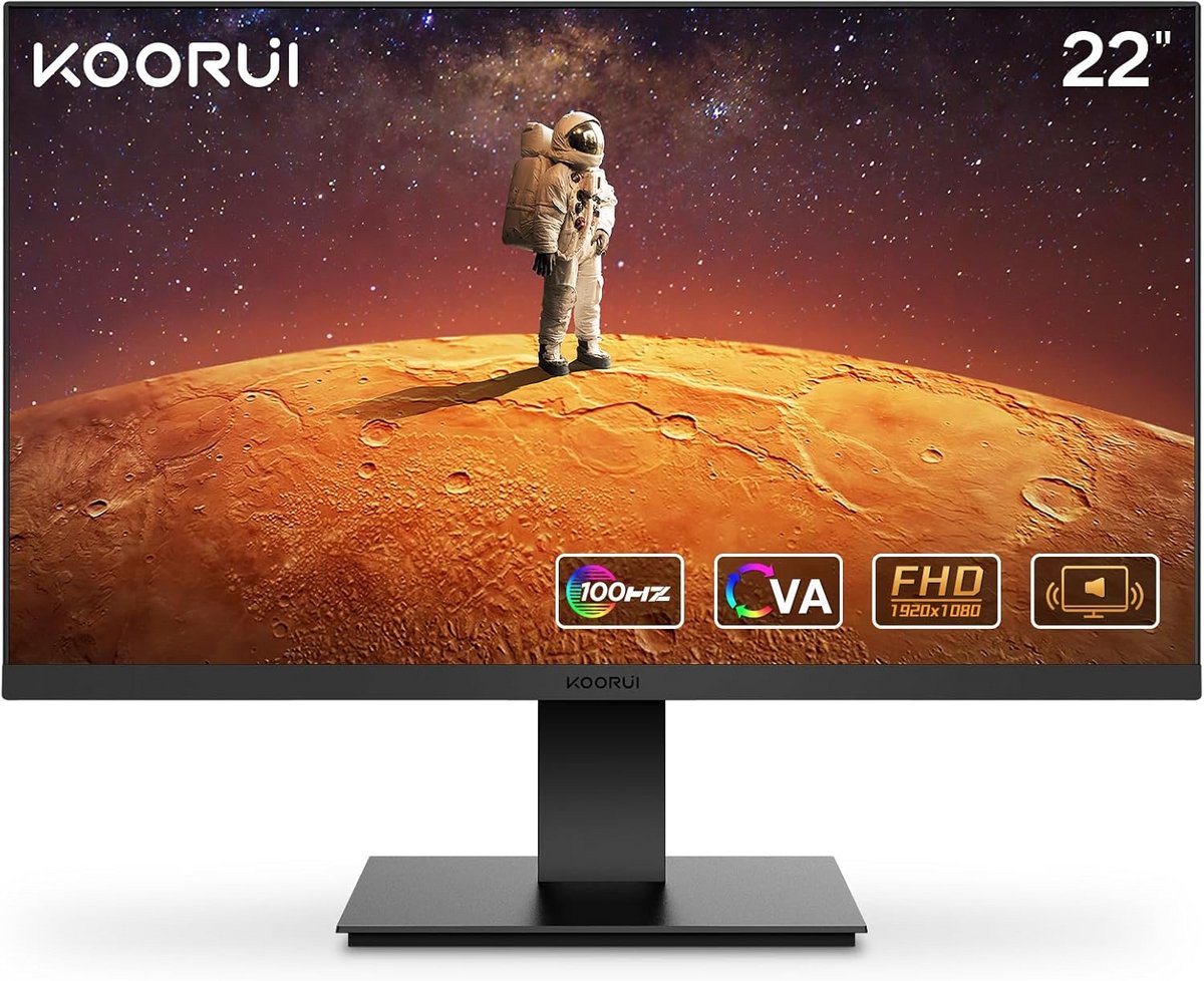 22 inch Gaming Monitor met HDMI, 100Hz, 1080p, Frameless, Kantelbaar en Oogbescherming