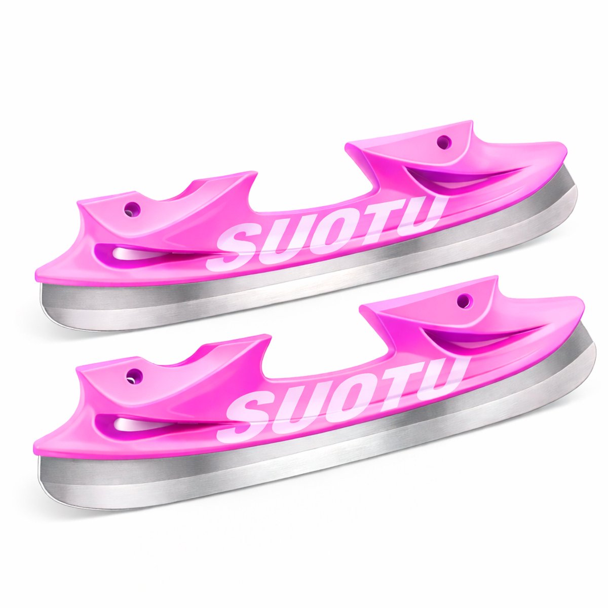 Suotu IJshockeyaccessoires 1 Set RVS Lemmet en Beschermer voor Schaatsen Vervangende lemmeten Geschikt voor de Suotu S78 Skeelers Paars
