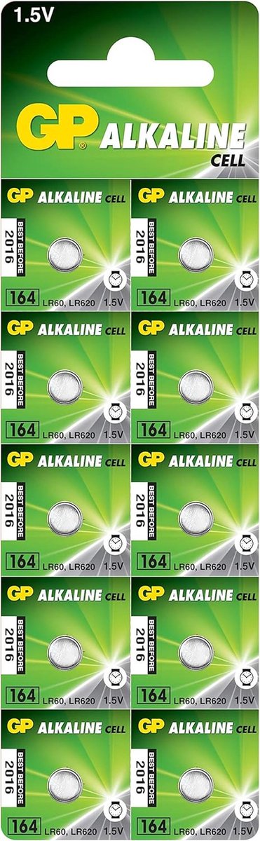 Alkaline batterij AG1/LR60 (1,5V) - 10 stuks blisterverpakking