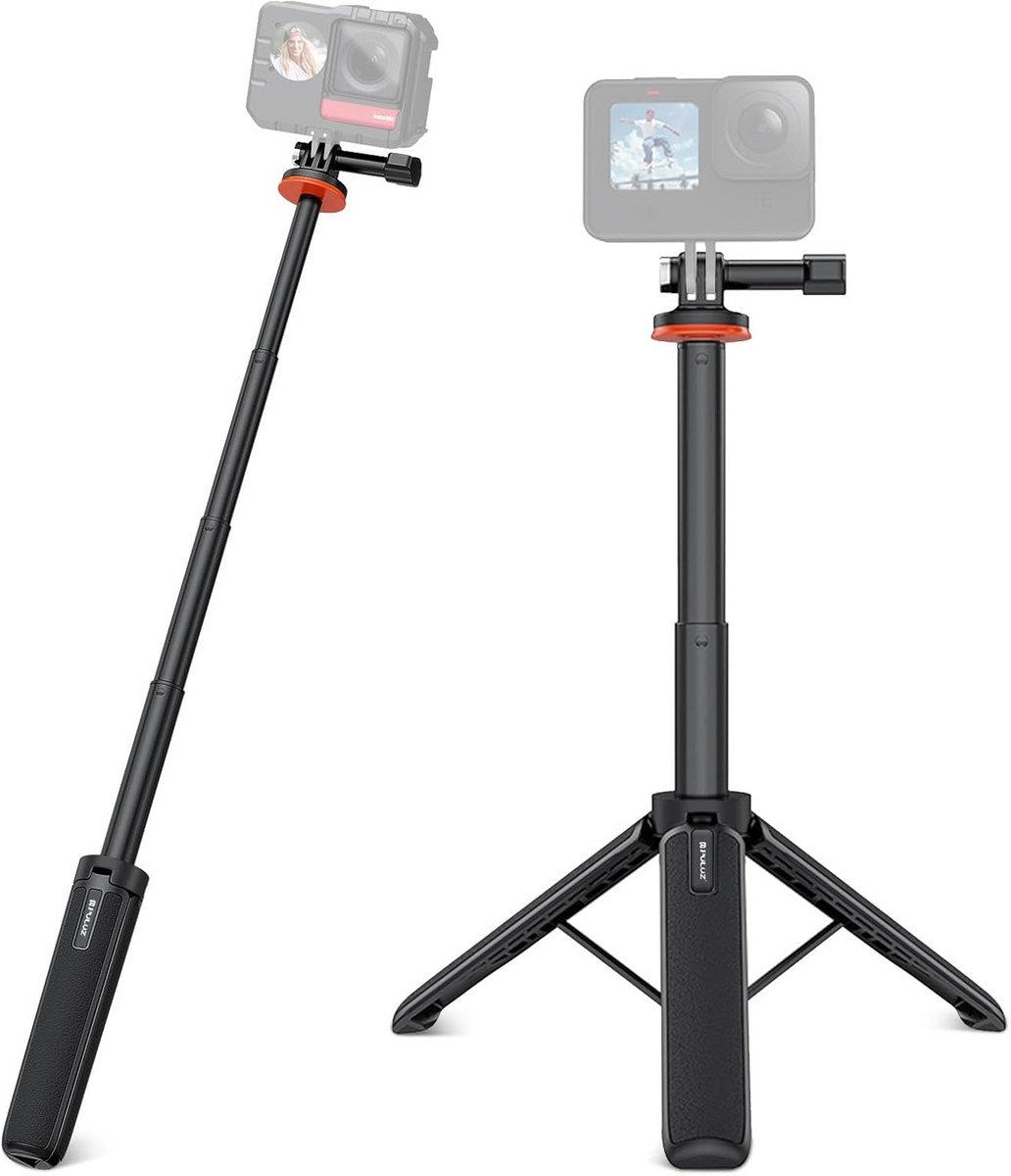 Uitschuifbare Selfie Stick en Statief voor Actiecamera's 52cm