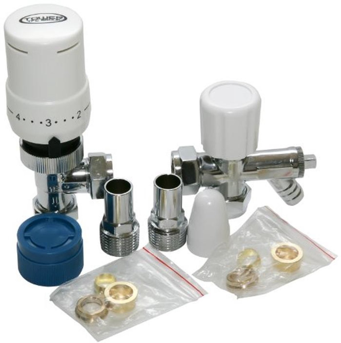 Thermostatisch Radiatorventiel met Afvoer uit Lockshield - Chroom