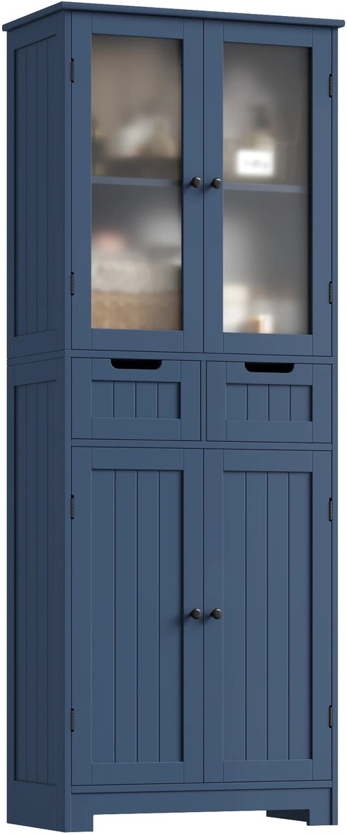 CYRO - Badkamerkast - Badkamermeubel - Badkamer Kast - Badkamerkasten Hoog - 4 Deuren - 2 