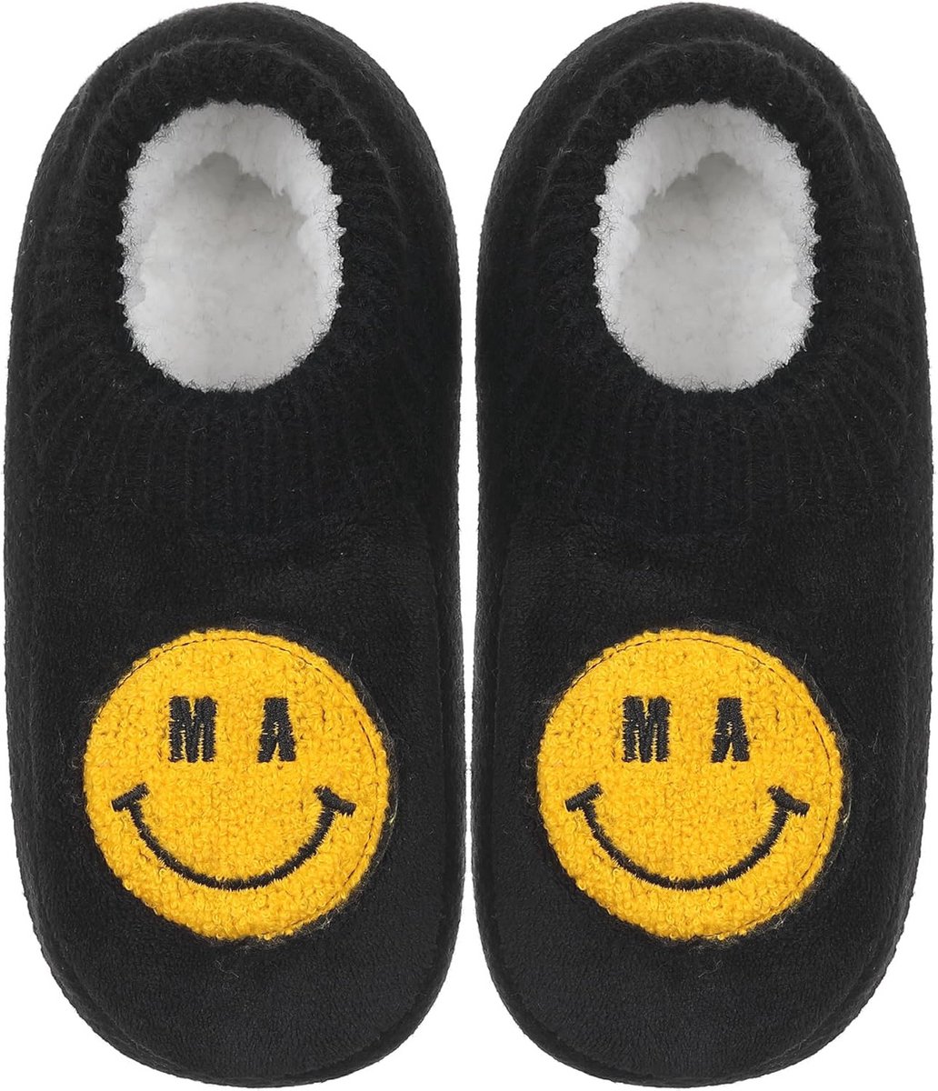 Warm Gebreide Pantoffelsokken voor Dames met Grappige Tekenfilm Patroon