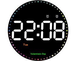 longziming -Digitale Wanduhr 25,4 cm LED – Digitale Klok – Grote Cijfers – Tijd, Datum, Temperatuur – Timer en Feestdagherinnering met Afstandsbediening – voor thuis en kantoor