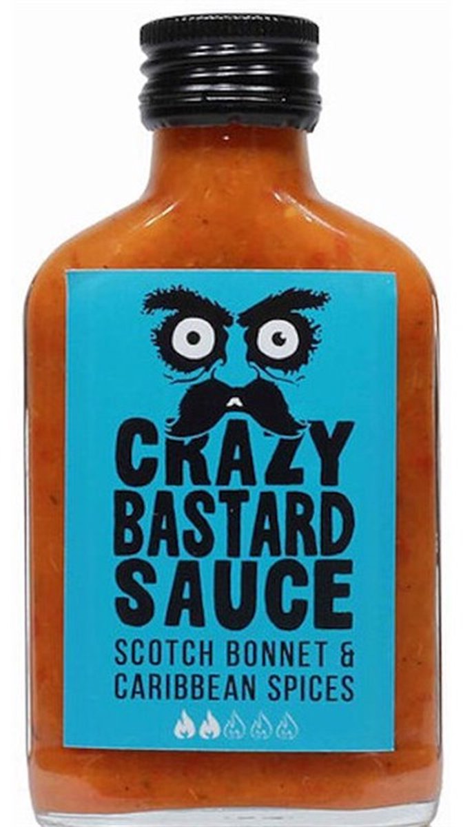 Crazy Bastard Sauce - Scotch Bonnet & Caribbean Spices Hot Sauce 100ml