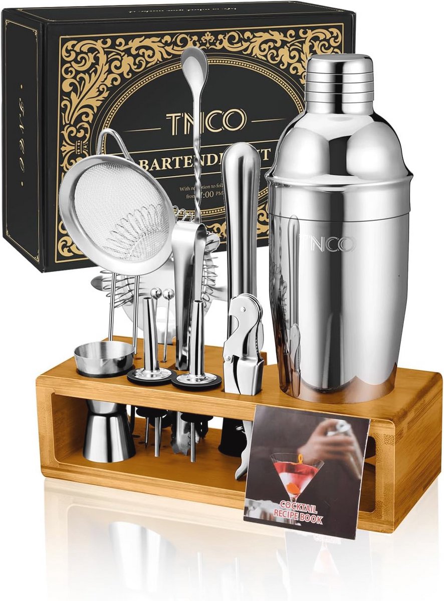 Cocktail Shaker Set met Stand - Compleet Barmanset met Essentiële Baraccessoires