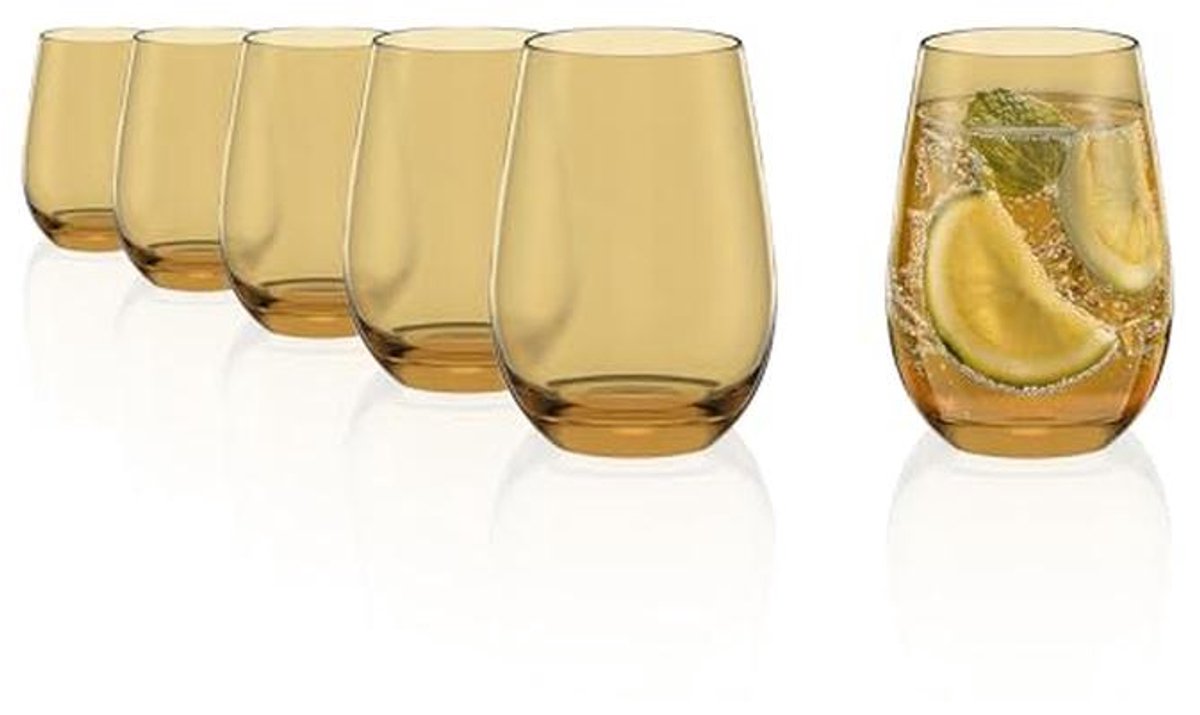 Waterglazen Set van 6 – Kristallen Drinkglazen voor Water, Sap en Cocktails – Vaatwasserbestendig en Breukvast – Ideaal voor Gezinnen
