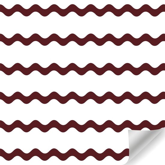 Papierrol Cadeaupapier – Bordeaux Zigzag Print – 50 cm x 100 m – Wit Cadeaupapier met Golvend Patroon – Duurzaam & Recyclebaar Inpakpapier – Voor Cadeaus, Winkels & Feestdagen