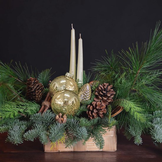 Kaemingk Kerstballen, glas, 8 cm x 16 stuks, mix bruin, taupe, lichtbruin