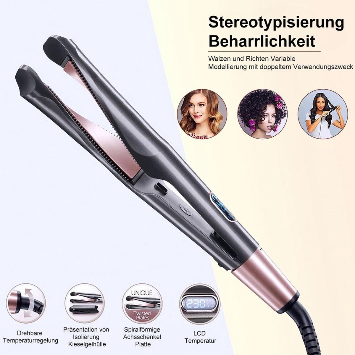 Deze 2-in-1 krultang/stijltang kan zowel krullend als steil - afbeelding 2