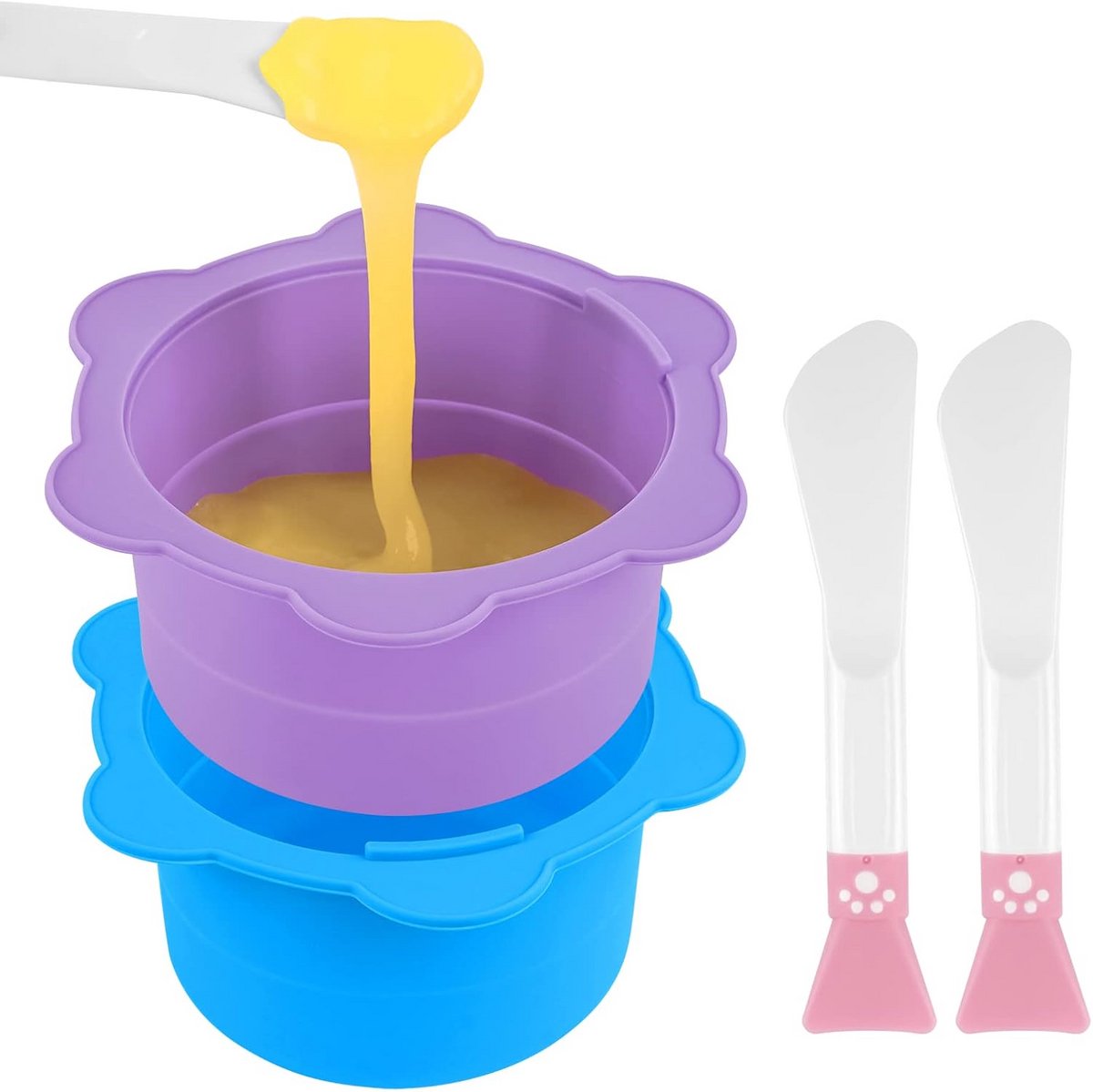 Siliconen Wax Warmer Liner met Spatels - Herbruikbare Waxing Pot voor Ontharing