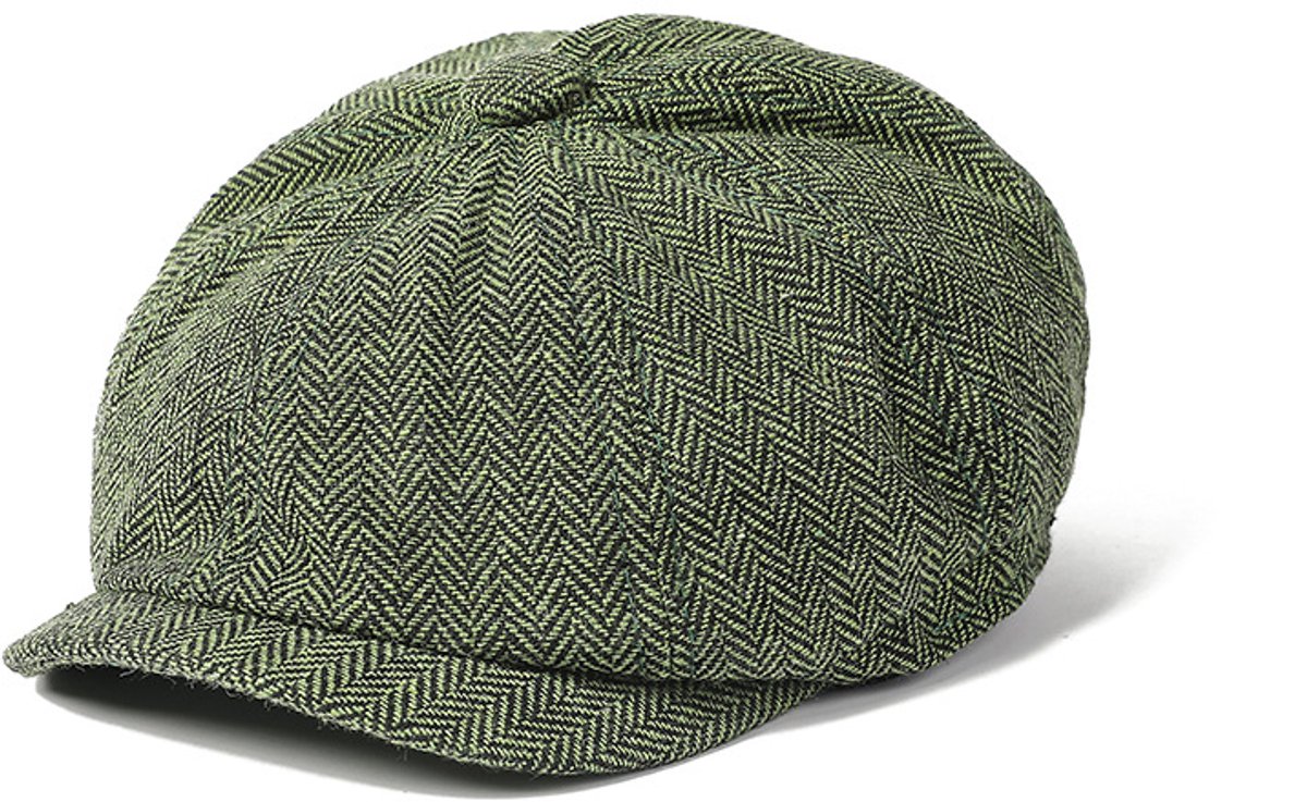 Retro achthoekige baret, herenbaret, Europese en Amerikaanse schildershoed, literaire eendenbekhoed, legergroen.