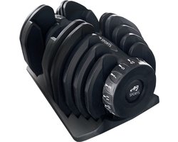 AJ-Sports Verstelbare dumbell 40kg - 5 t/m 40kg - Gewichten - Dumbell Set - Gewichten set - Halterset - Fitness gewichten - Krachttraining - Fitness - Zwart