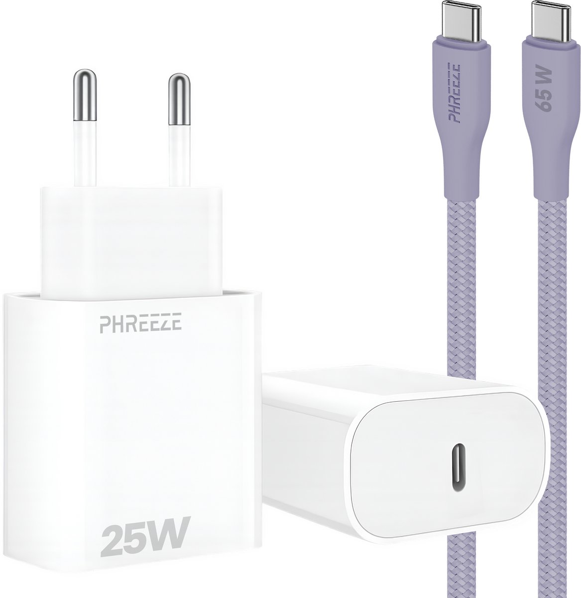 25w power adapter met usb C kabel 1m voor super fast charging s25 s24 s23 s22 s21 s10 a56 a55
