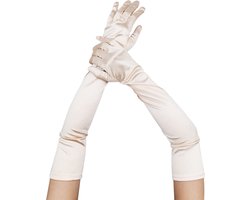 Lange dames handschoenen - extra lange satijnen stretch satijnen handschoenen - vintage feest dameshandschoenen - bruidshandschoenen - geschikt voor bruiden bruiloft opera theekransje