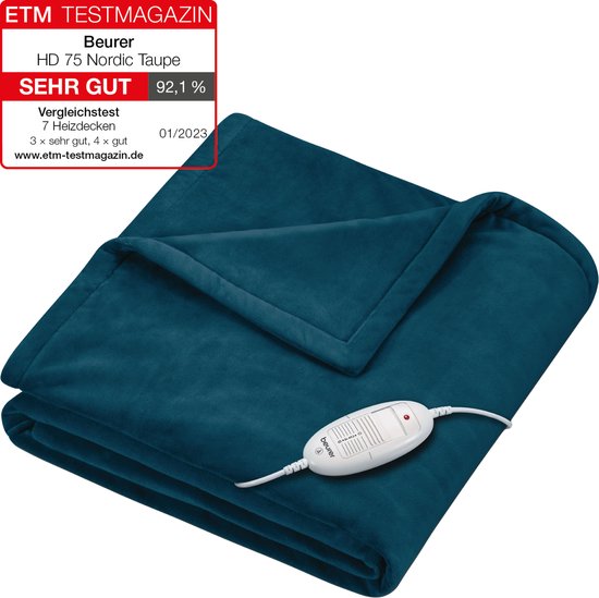 Beurer HD 75 Warmtedeken 180x130 cm Oceaanblauw 110W - Beurer - €59,99