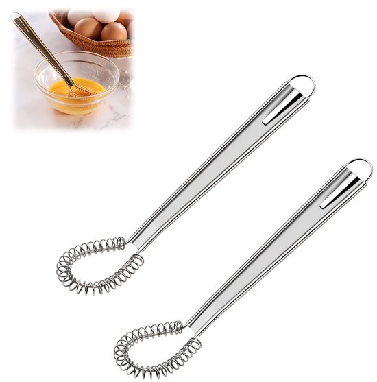 2 stuks roestvrijstalen kogelgarde draad eierklopper handmatige mixer garde set keukengardes voor koken, mengen, kloppen, kloppen, roeren (25,5 cm en 30 ,5 cm