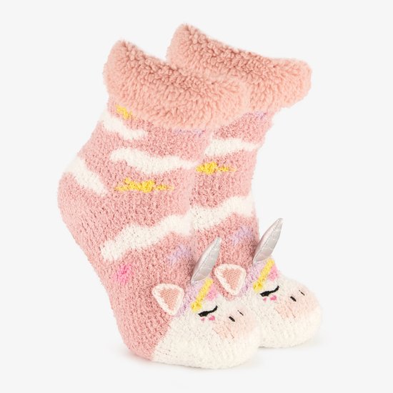 1 paire de chaussettes enfant motif dinosaures antidérapantes - Vertes - Taille 35