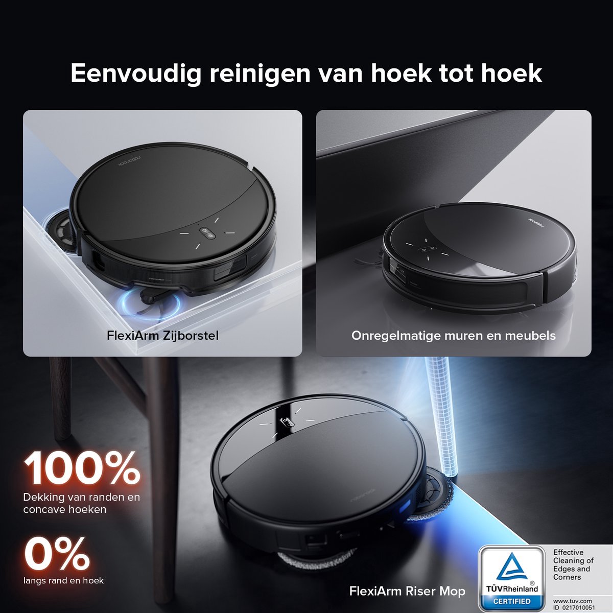 Roborock Saros 10R Set– Robotstofzuiger Met Dweilfunctie– 22000Pa–7,98 cm Ultraslank Ontwerp–Vuildetectiesysteem–80℃ Warmwatermopwas–Zelfreinigend Station & Anti-Klit Borstels – Slimme spraakassistent– S8 maxv ultra Upgrade-2 Dweilen — afbeelding 5