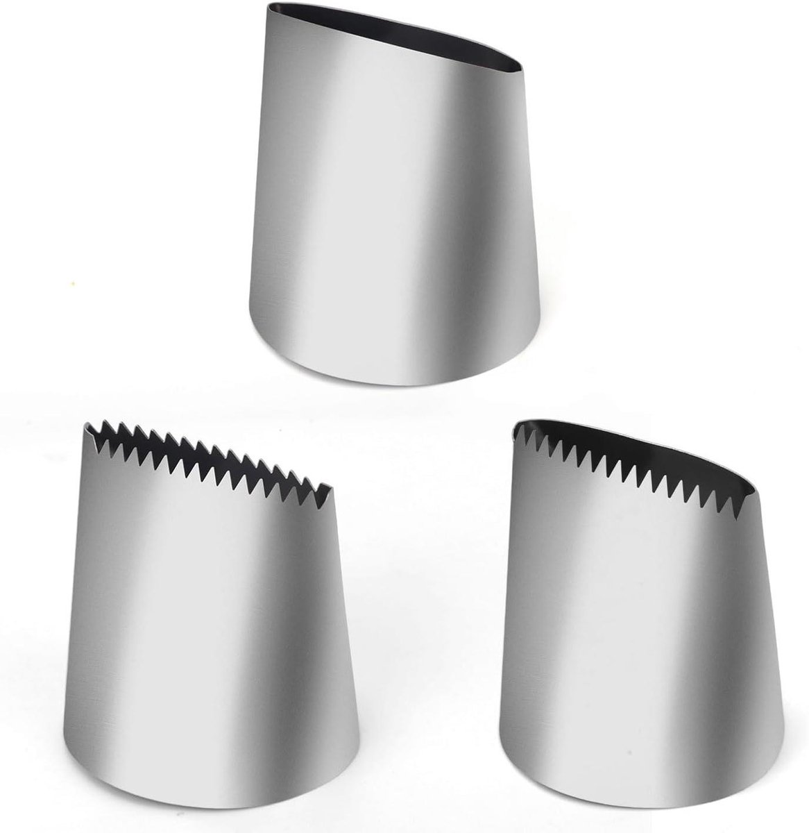 EGoods - Set van 3 Grote Roestvrij Stalen Spuitmondjes voor Taartdecoratie