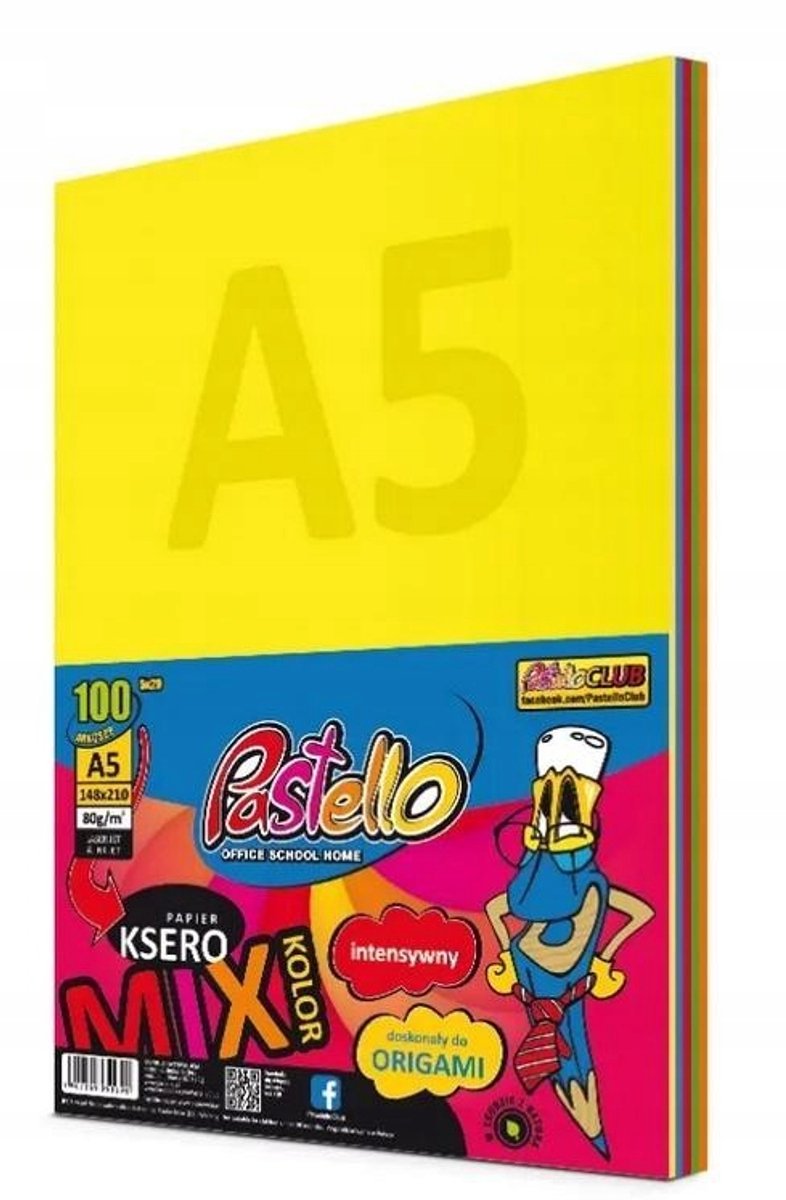 Kleurrijk A5 Kopieerpapier 80g - 100 Vel in 5 Kleuren