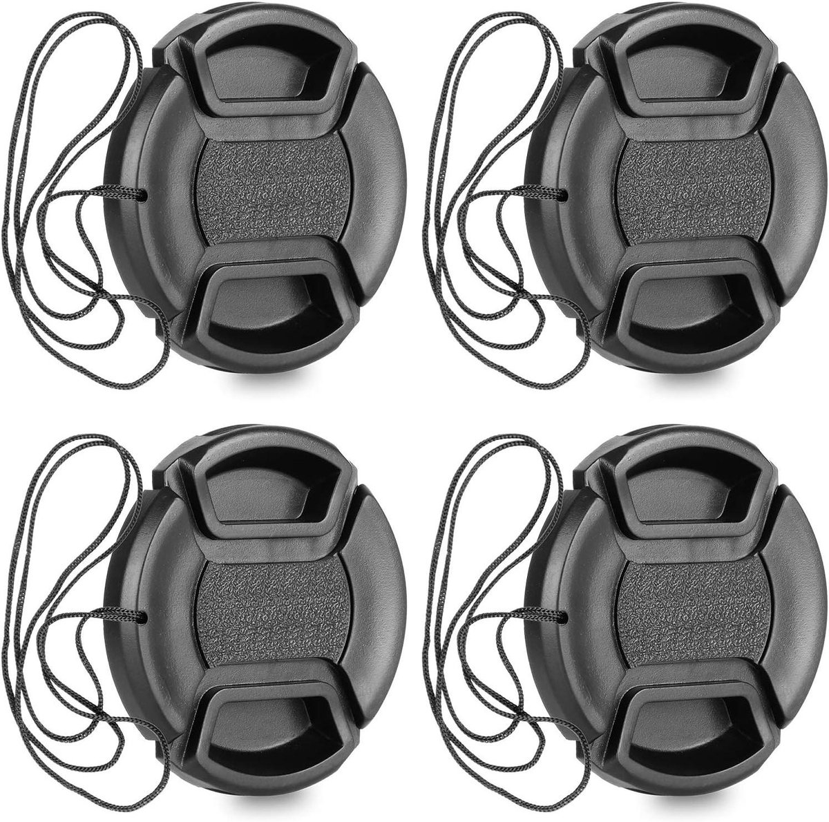 EGoods - Lensdop met riemgatbundel voor Nikon Canon DSLR-camera's - 58mm - Set van 4 stuks