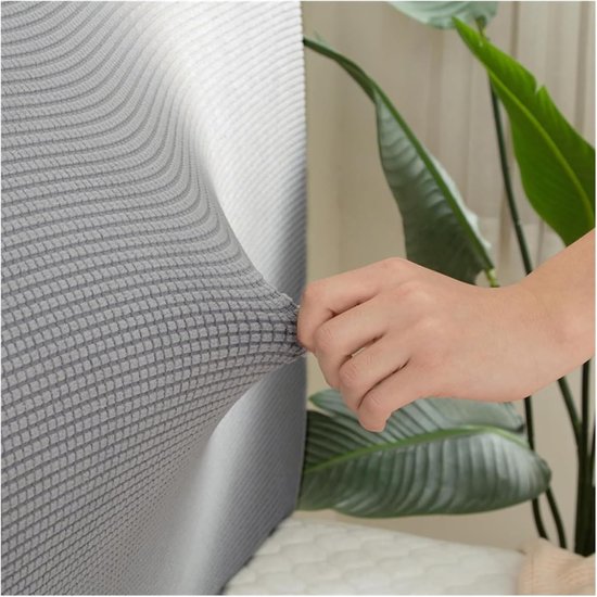 Housse de tête de lit OIMG - Housse de tête de lit élastique et lavable - Housse unie - Extensible et lavable - Housse de tête de lit épaisse et anti-poussière - Pour tête de lit rembourrée - Grise - 180 cm