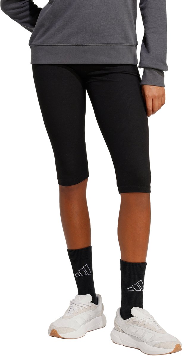 Adidas Sportswear Seasonal Essentials Geribde Caprilegging Dames Zwart