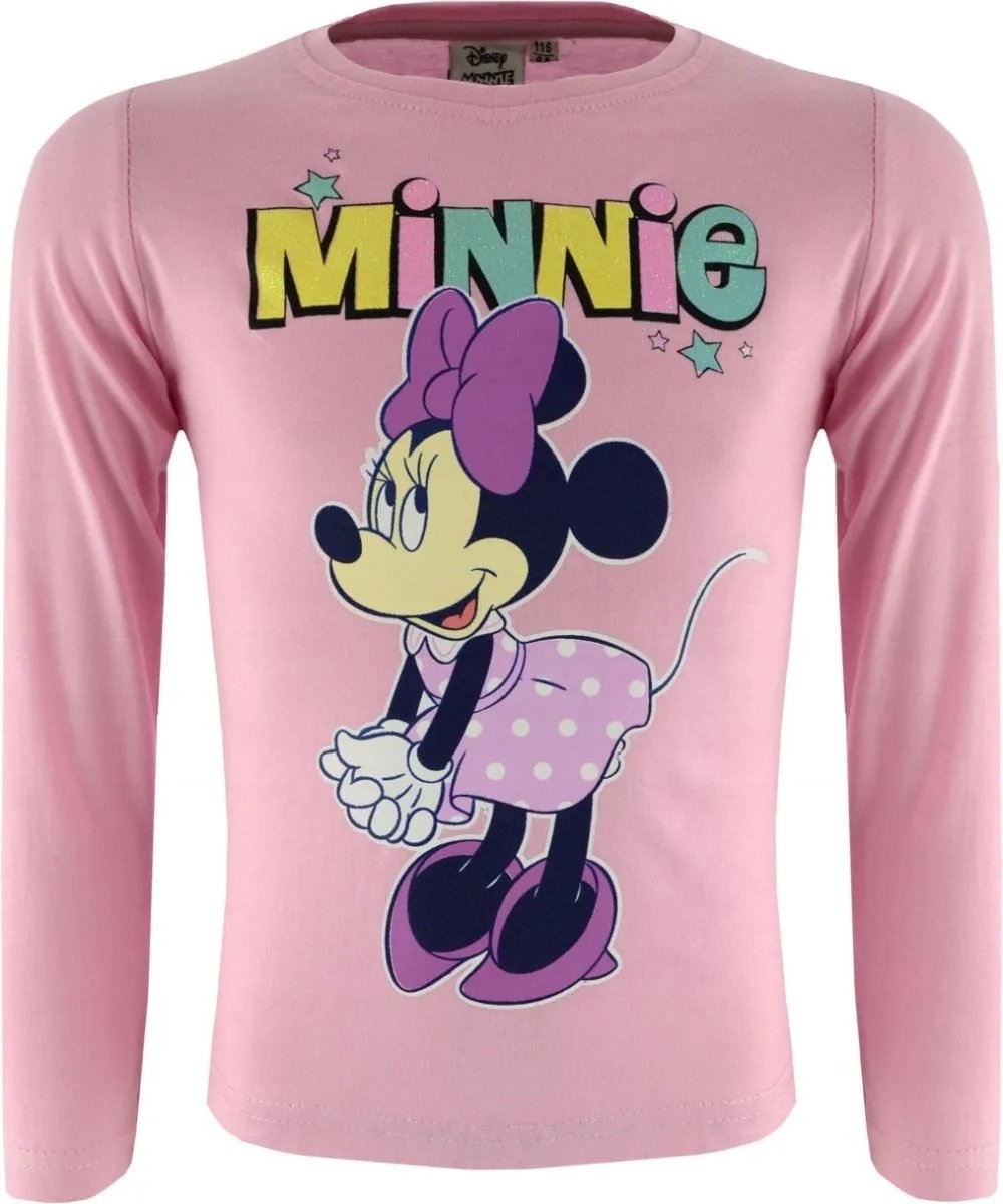 Disney Minnie Mouse - Shirt - Roze - Longsleeve - maat 122