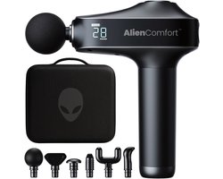 AlienComfort™ Massagegun Kepler-22b - Inclusief 6 Massagekoppen - Met Opbergkoffer - Borstelloze motor - Massage gun - Massage Pistool - Massage