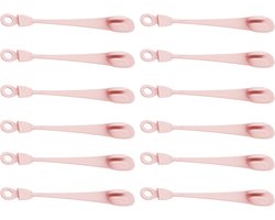 PULUZ Kerstkrans Deurhaken - 12-delige Kerstdecoratieve Hakenset | Geschikt voor schouwen, trapleuningen, kledingkasten in vakantieappartementen en boomtakken (roze)