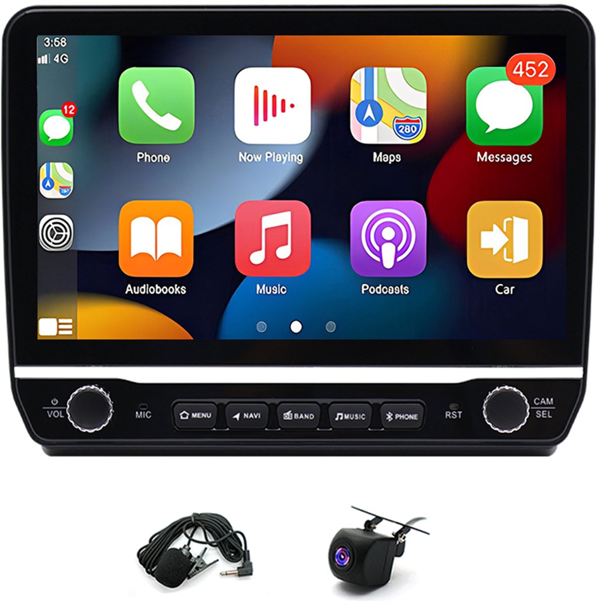Android 15 Car Stereo Radio GPS Navigation 4+64G Compatible for 2006-2023 F-iat Ducato/ P-eugeot Boxer Fit for Carplay Android Auto 10in Touchscreen Car Radio with Bluetooth Wifi FM/AM/RDS DSP SWC Split Screen + AHD Backup Camera