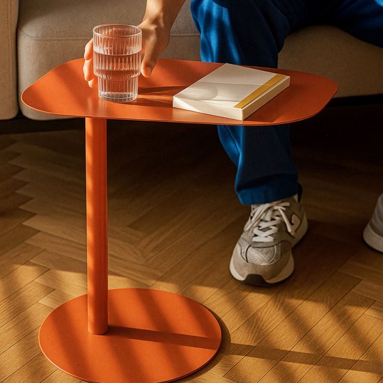 Table d'appoint Nastätten 50x50x38 cm rouge brique [en.casa]