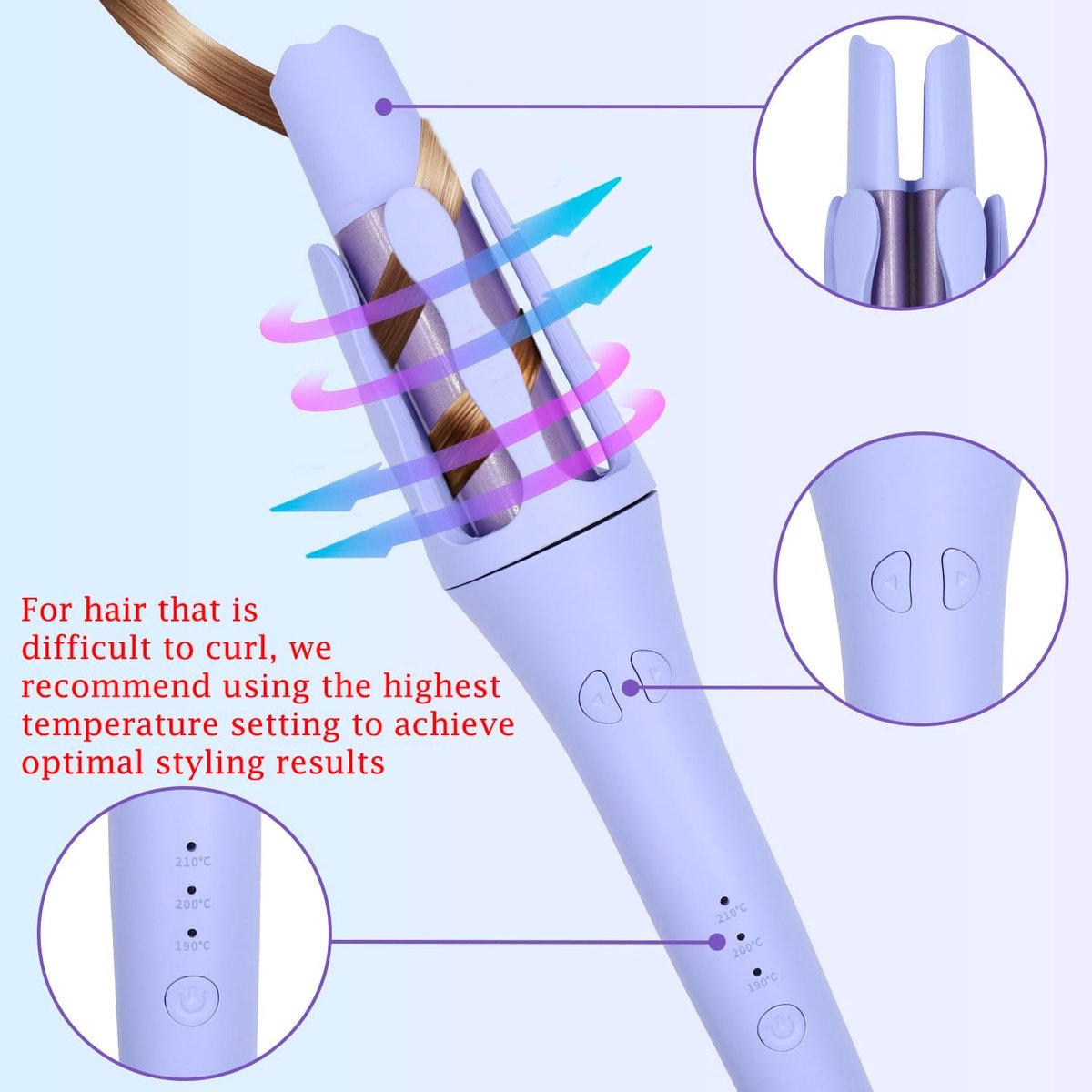 Automatische krultang voor haar 32mm, grote krullen, - afbeelding 3