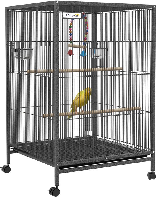 PawHut Vogelkooi - Staal - 48x46x74cm - Zwart