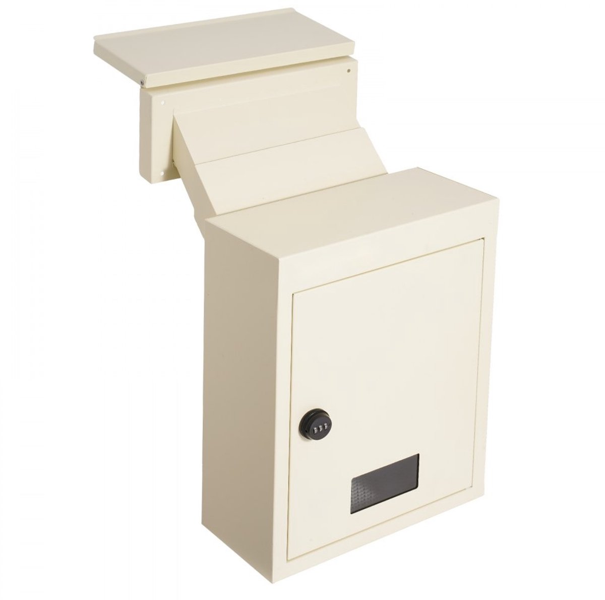 Wandbrievenbus - Inbouwbrievenbus voor Muur - Robuust Staal - Muurdikte 7-20 cm - Cijferslot - Afmetingen 320 x 158 x 430 mm - Beige
