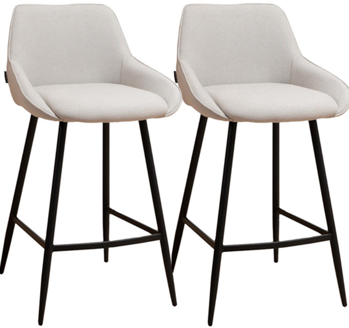Bronx71 Scandinavische barkruk Lova gerecyclede stof grijs 68 cm - Barkrukken set van 2 - barstoel