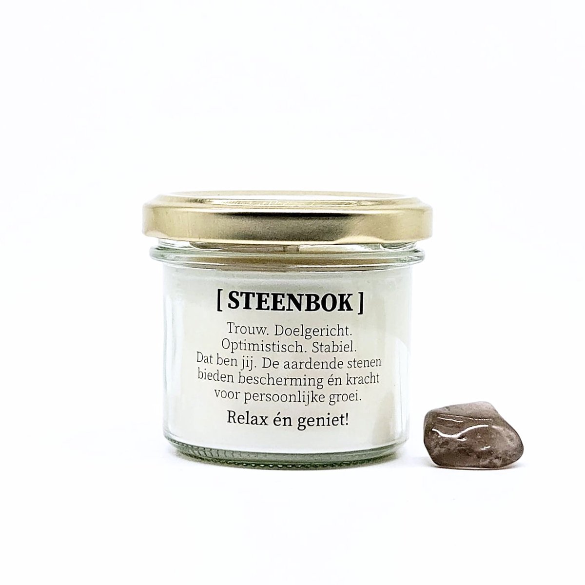 Candlelight-on - sterrenbeeld kaars met edelsteen - Steenbok - o.b.v. sojawas en etherische oliën
