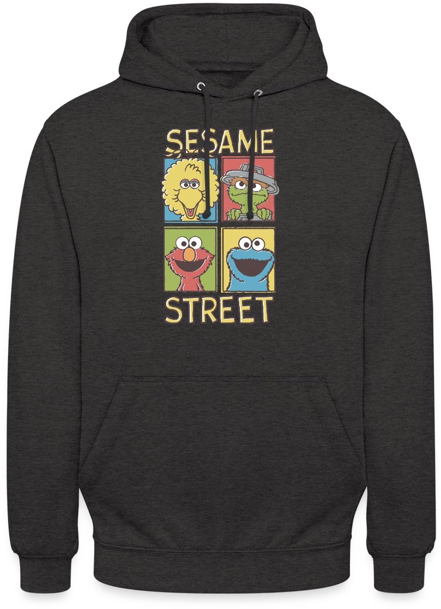 Sesamstraat Bibo Oscar Elmo Koekiemonster Hoodie Unisex