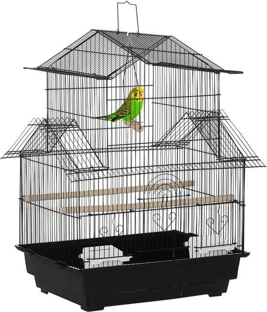 PawHut Vogelkooi - Staal - 50,5x41x63cm - Zwart
